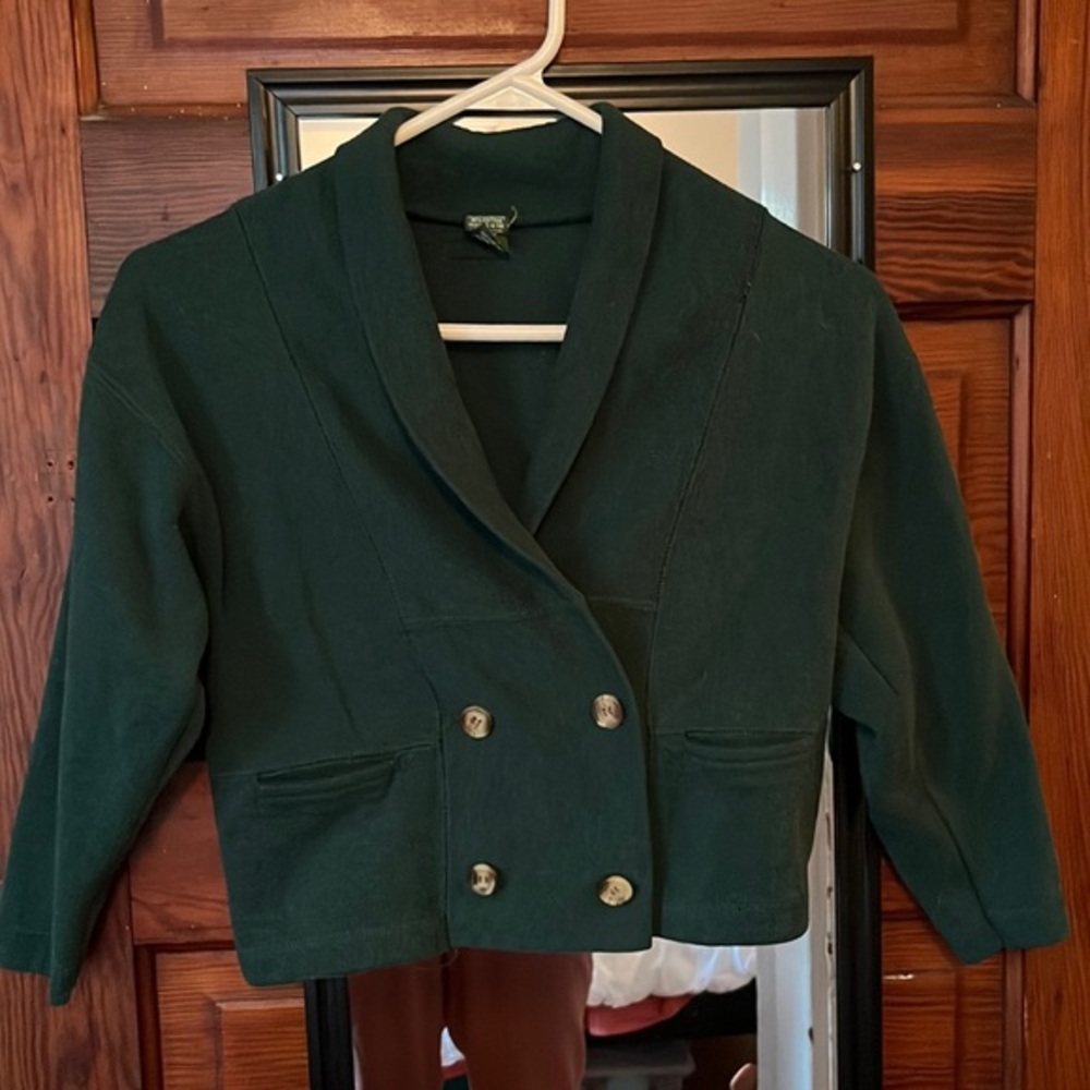 VTG Outback Red child’s blazer sweater forest green size m